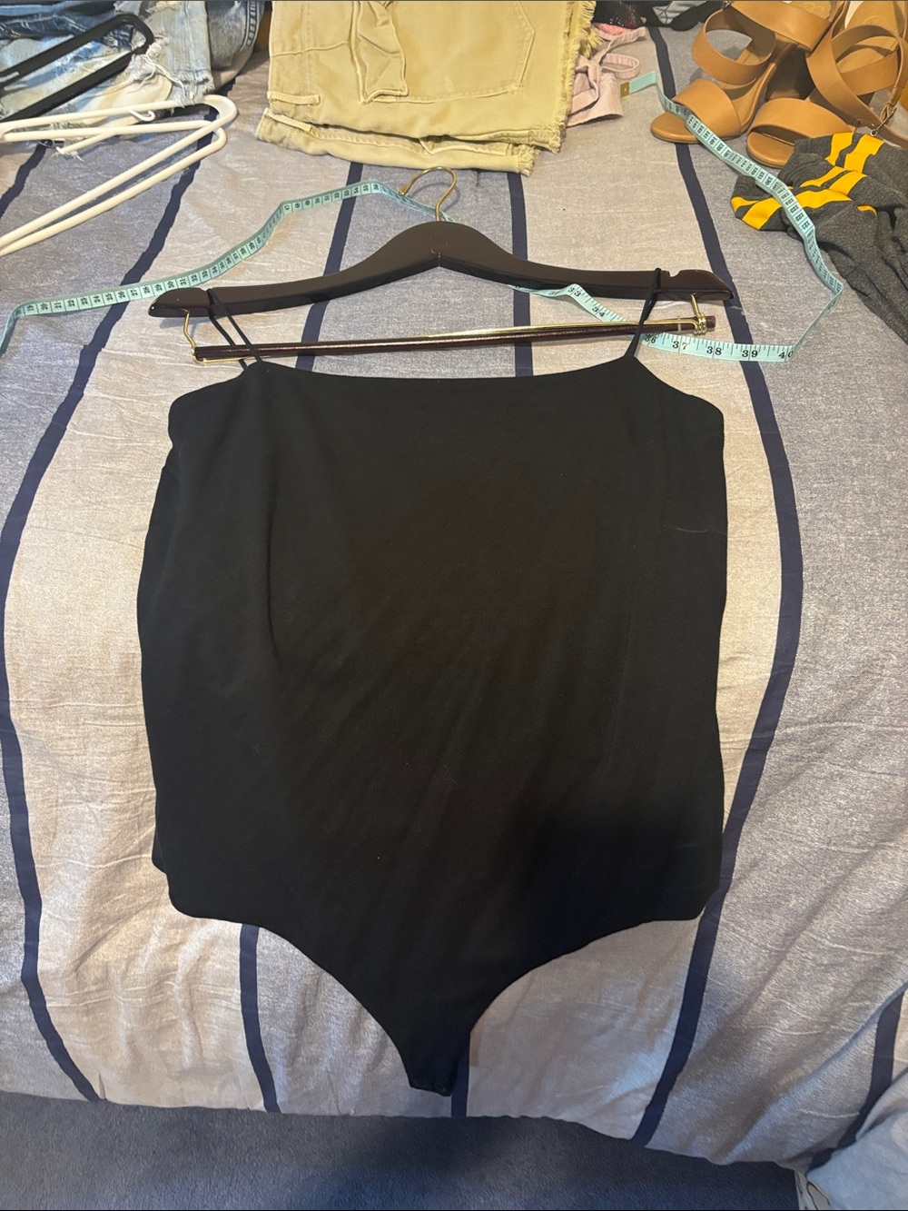 Banana Republic Black bodysuit with White Logo